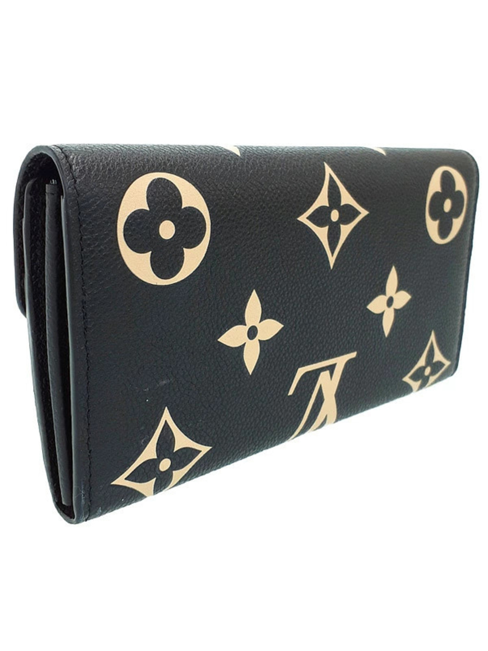 Louis Vuitton Long Bicolor Wallet Portefeuille Empreinte Bi fold Monogram Sarah